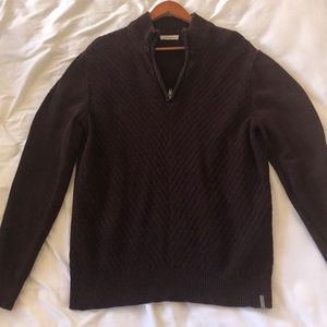 Calvin Klein Maroon Quarter Zip Sweater